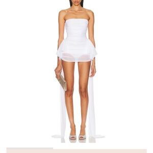 Norma Kamali White Strapless Dress